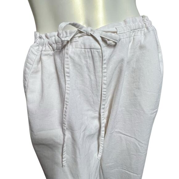 SAG Harbor White Linen Blend Drawstring Pants Size 14 – Casual Comfort - Picture 7 of 16